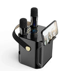 Powerful Karaoke Bluetooth Speaker – Portable 360° Stereo Surround Wireless Subwoofer with Dual Microphone Boombox