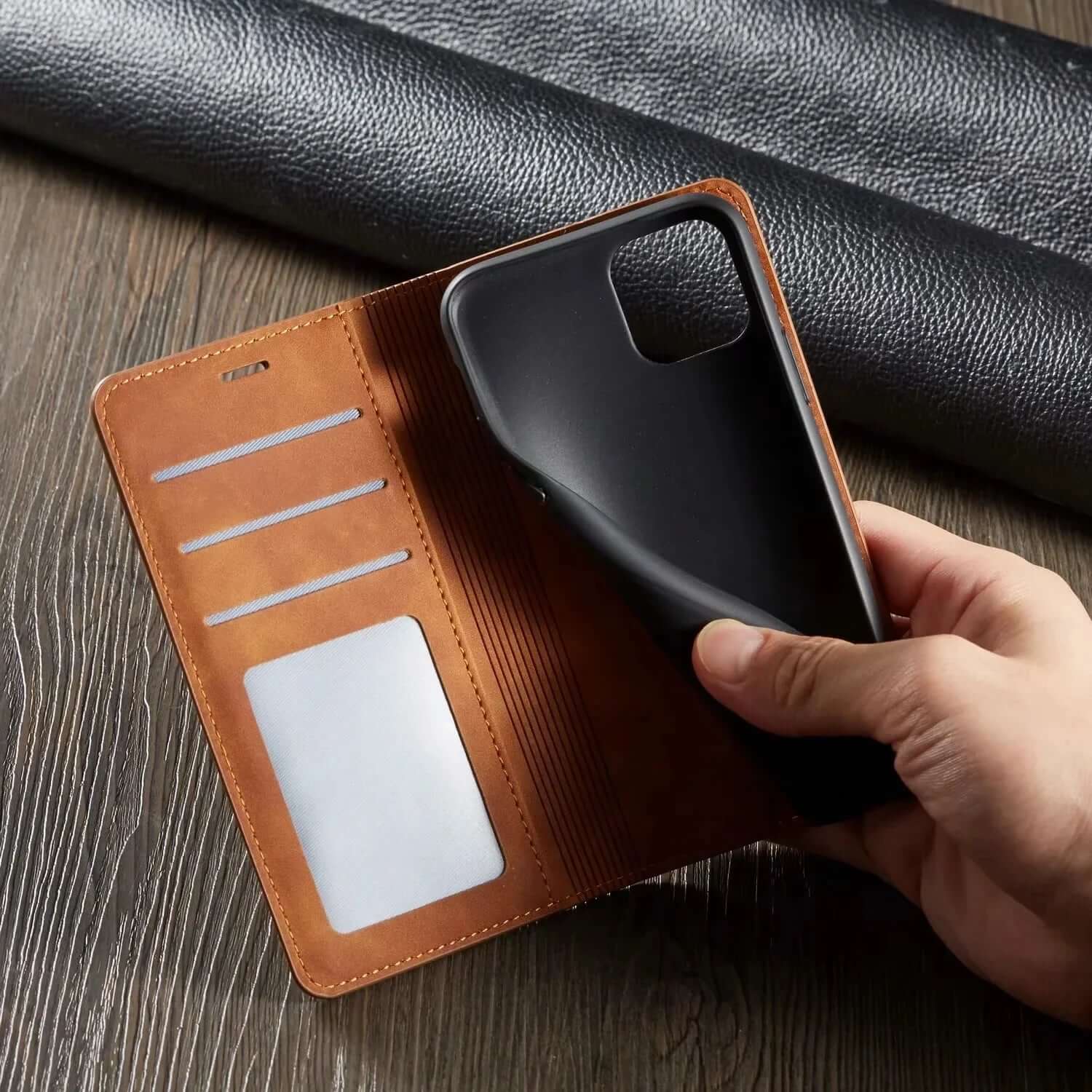 Magnetic Leather iPhone Case – Stylish Protection with Quality