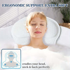 LuxieSpa 4D Luxury Bath Cushion - Breathable Cushion with Neck and Back Support for a Relaxing Bath