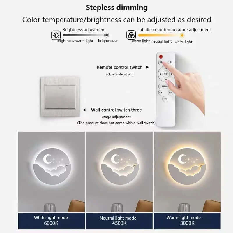 Magical LED Wall Lamp with Moon and Stars │ Create an Enchanting Atmosphere in Your Room